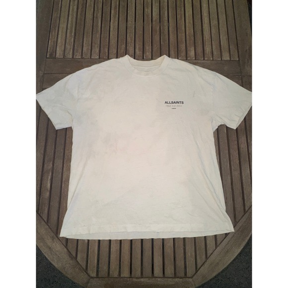 All Saints Other - AllSaints Underground Oversized T-Shirt Mens Medium Ecru Tokyo London Logo